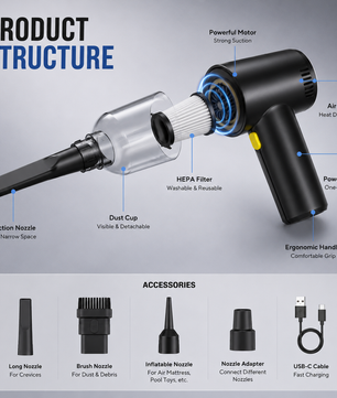 Wireless Mini Vacuum & Air Duster